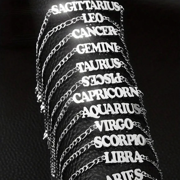 Jewelry - stainless steel zodiac letter pendant bracelets I have all zodiac signs
